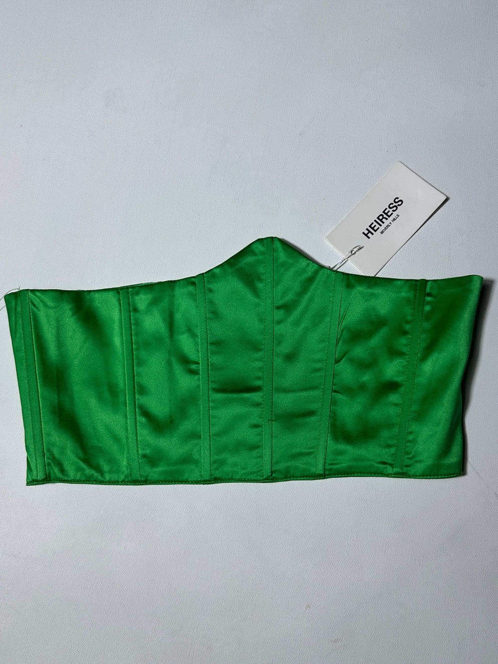 Heiress Emerald Satin Bustier Top